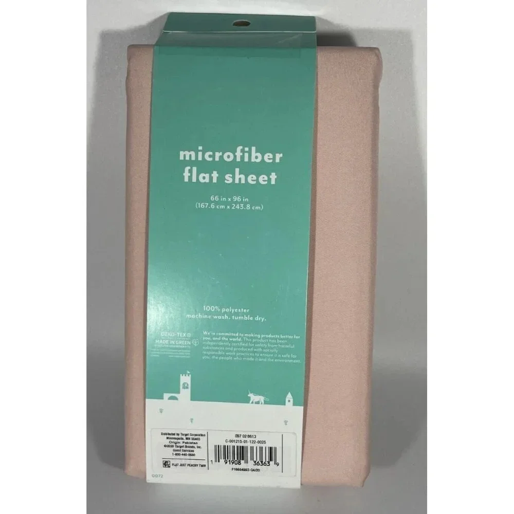 Pillowfort Just Peachy Microfiber Flat Sheet‎ Size Twin 66